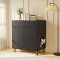 Walnut fluted hidden litter box cabinet – view 2