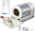Pink automatic self-cleaning cat litter box with litter mat and scoop – view 4