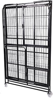 4-Tier Cat Cage Crate, 53.5 Inch, Foldable Iron, with Wheels