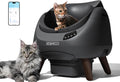 Grey large open-top self-cleaning litter box with app control – view 3