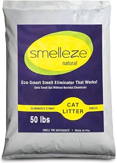 SMELLEZE Natural Cat and Litter Box Odor Eliminator Granules, 50 Lb Bag
