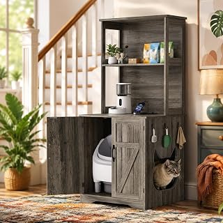 Litter Box Enclosure Furniture, Gray