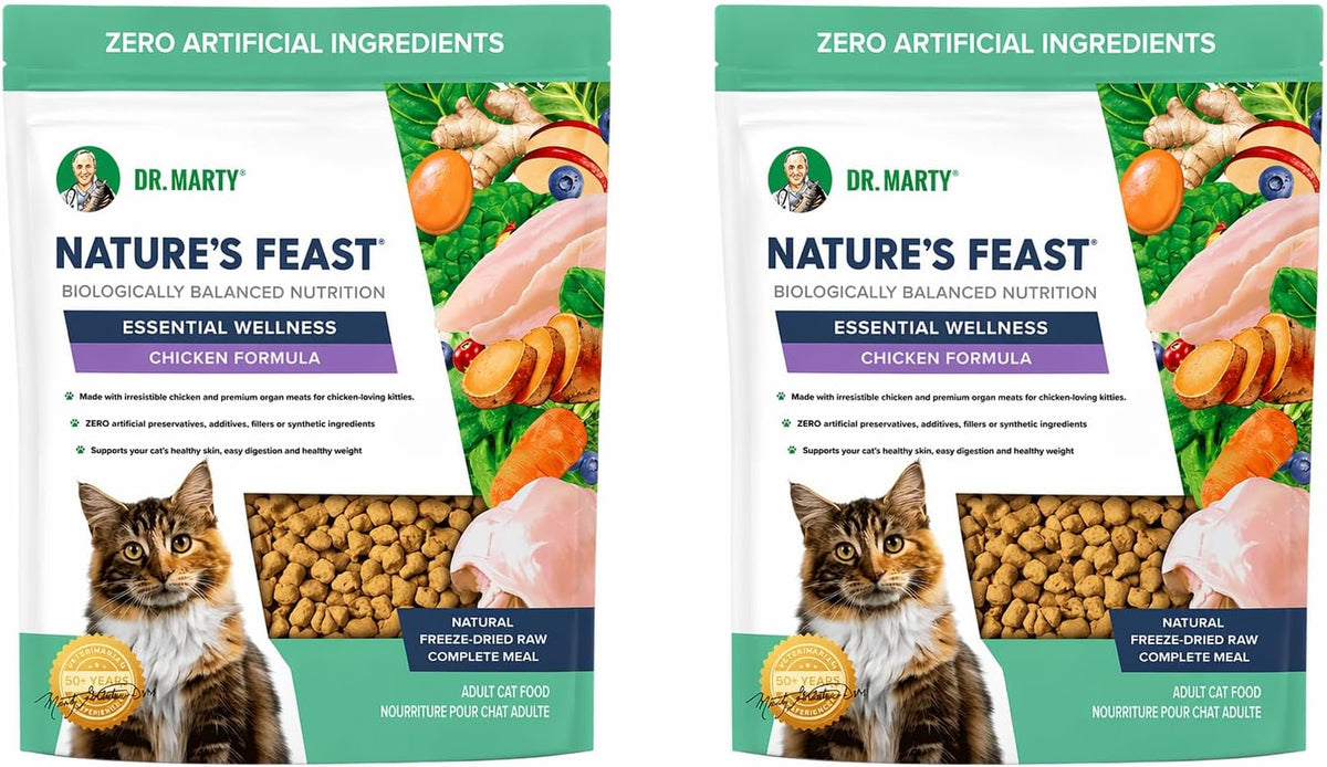 Two bags of chicken formula cat food
