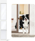 Large dog door panel fitted into a sliding glass door track