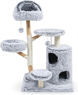 52" Tall Cat Tree for Indoor Cats, Multi-Level Tower Condo with Scratching Posts