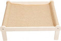 Elevated Cat Lounger with Scratching Board and Side Rails, 70CM, Robot Vacuum Friendly