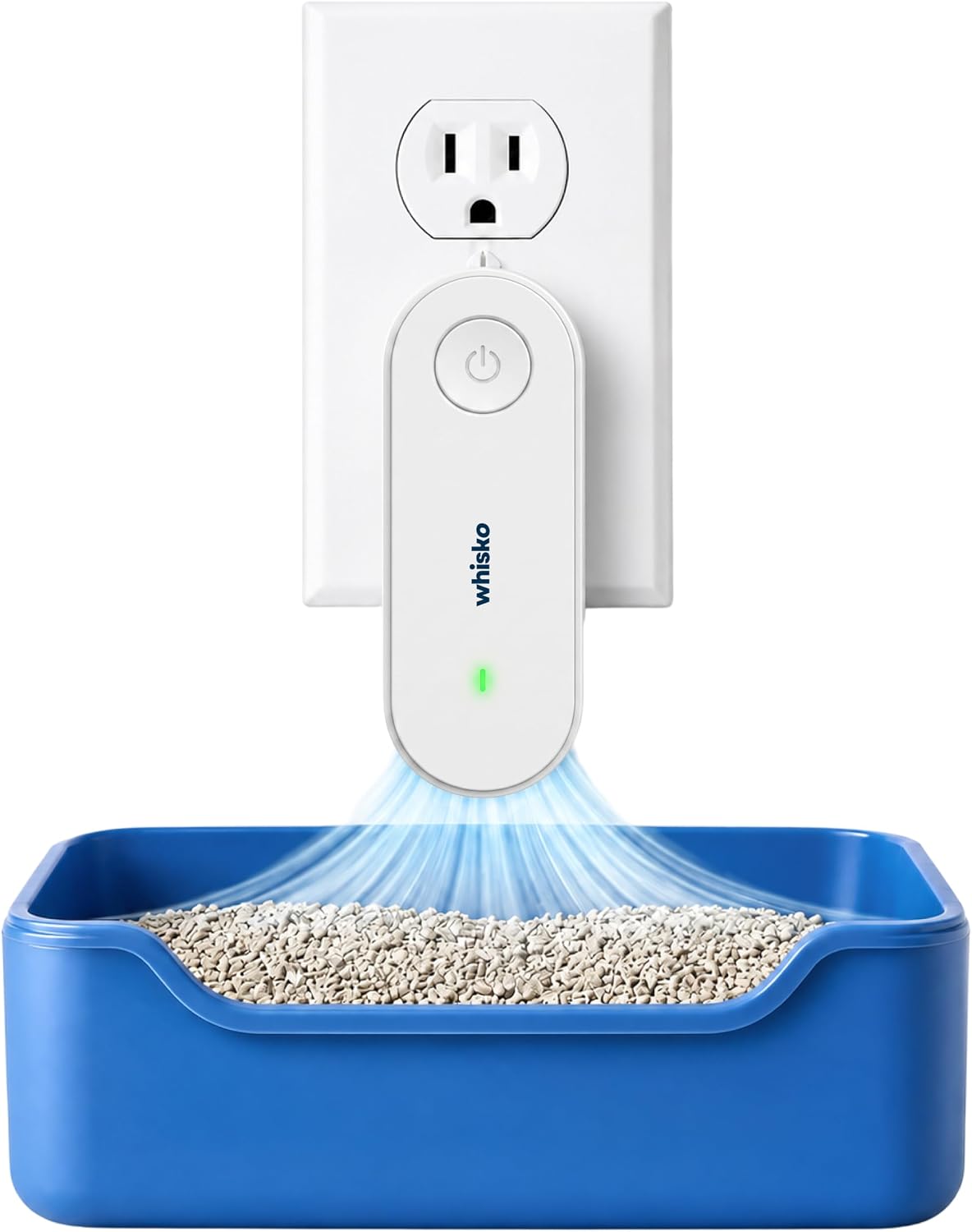Four compact ionic cat litter box odor eliminator units