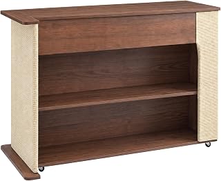 Cat Scratcher Side Table, Natural Sisal, Flip Storage and Lock Casters