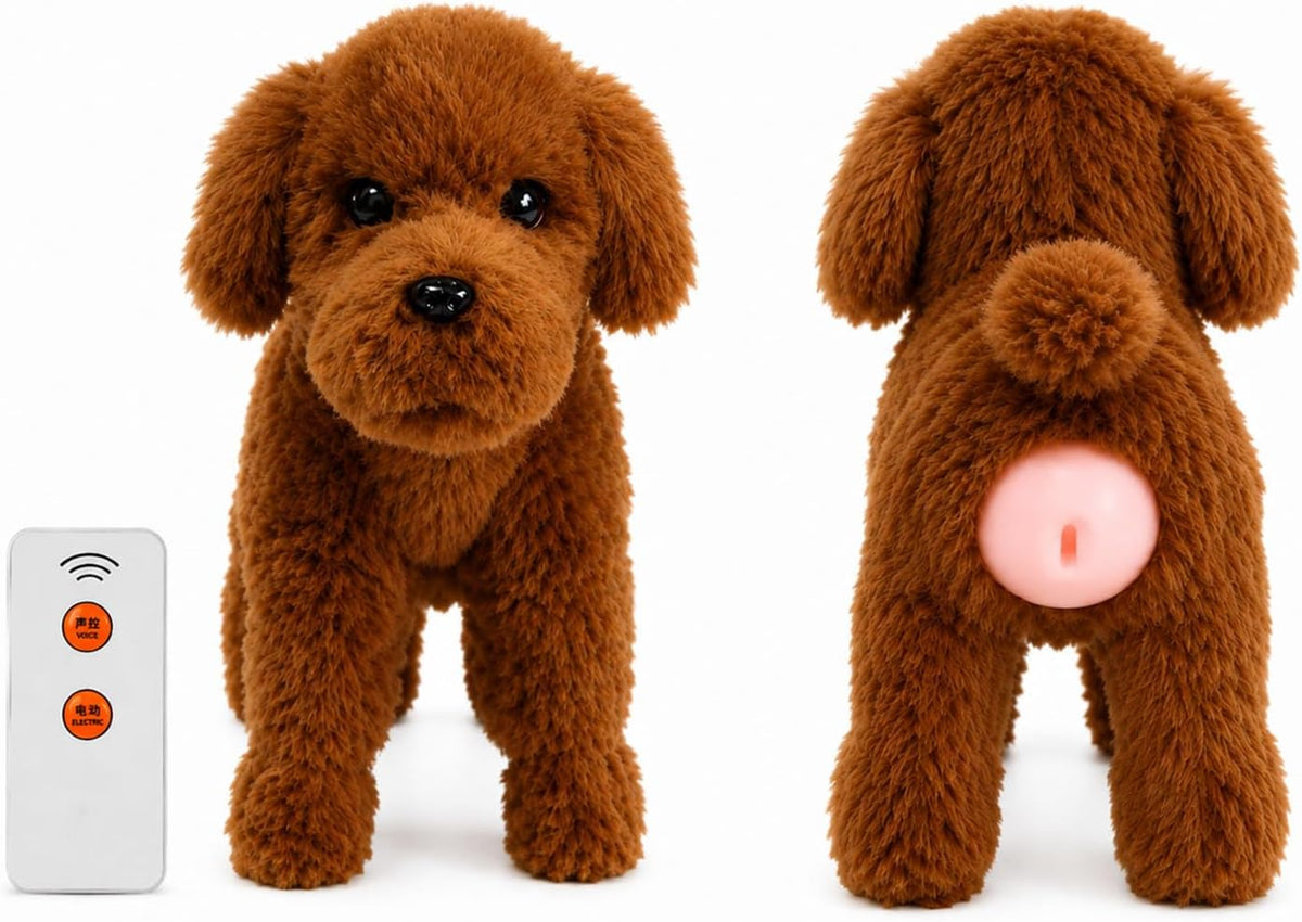 Yellow plush silicone humping toy for small male dogs – view 3