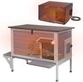Heated Cat House for Outside with Heating Pad and Insulated Liner, Weatherproof Winter Shelter for Outdoor and Feral Cats