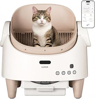 Self-Cleaning Automatic Cat Litter Box for Multiple Cats, Open-Top Design