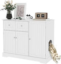 PawHut Cat Litter Box Enclosure, Hidden, 39" x 18" x 31.5", White
