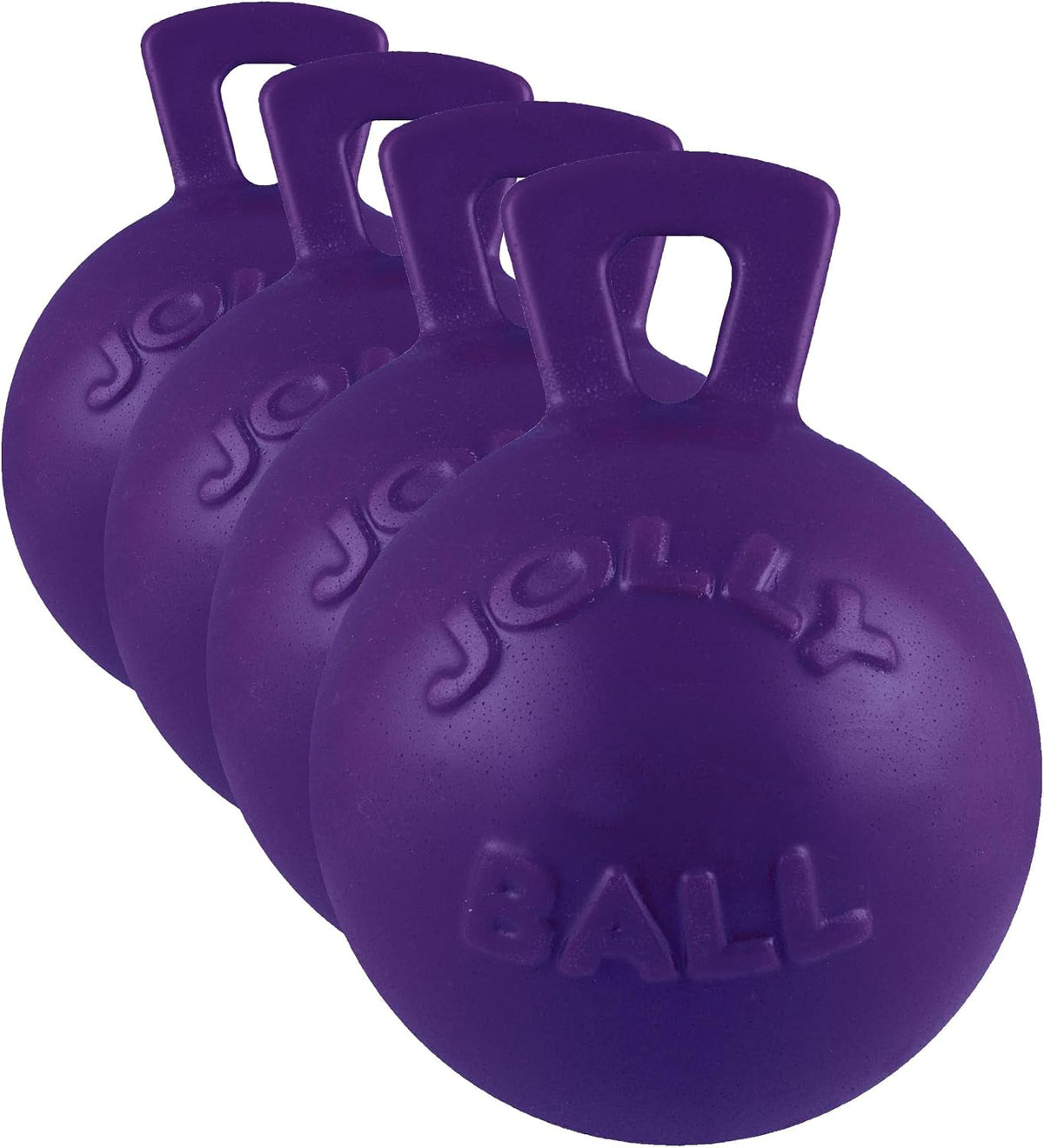 Blue 4.5 inch heavy duty ball dog toy with handle – view 19