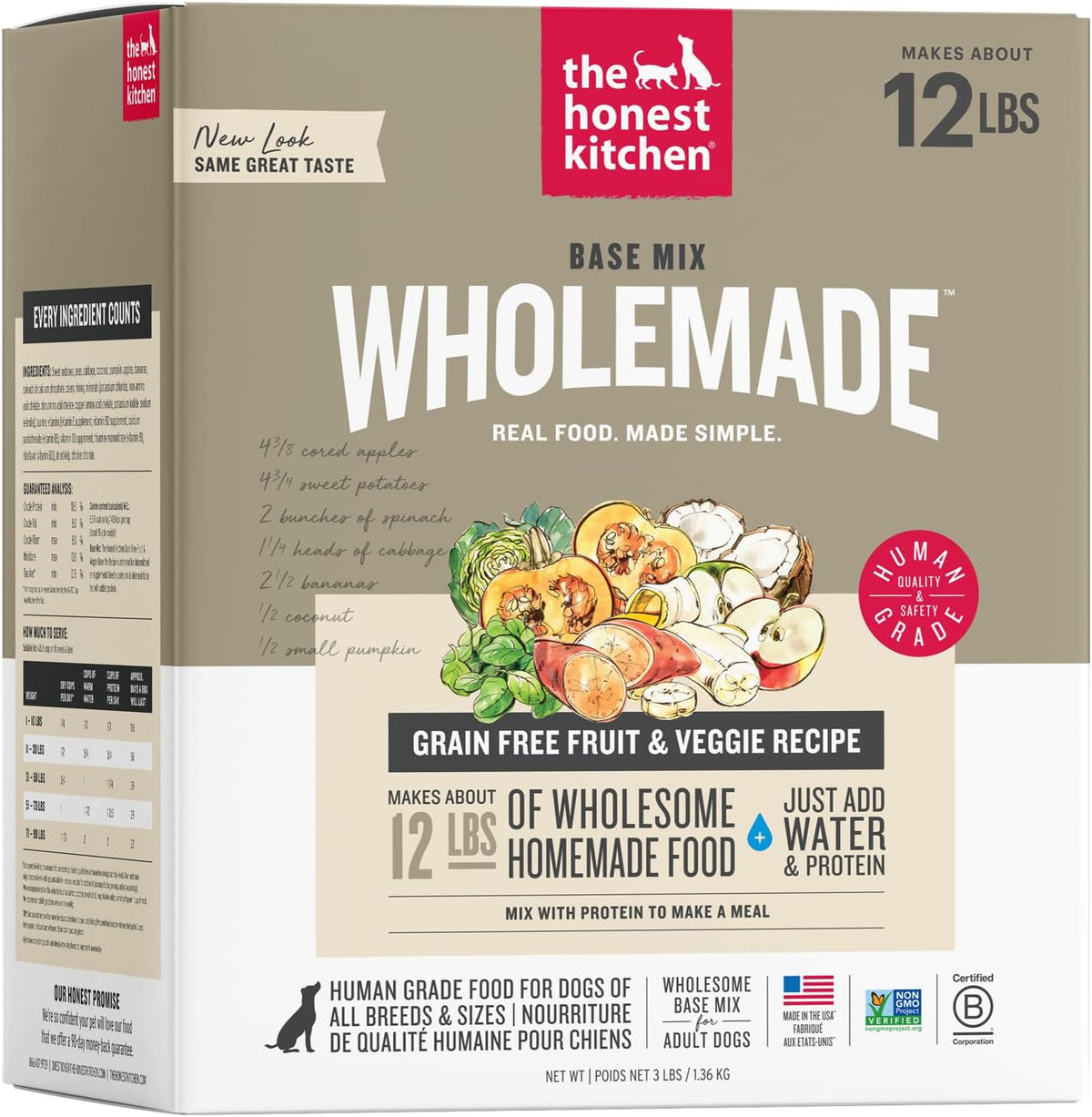 Two boxes of dehydrated fruit and veggie base mix dog food with a prepared bowl – view 4