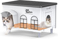 Extra large insulated heated cat house with escape door for outdoor cats