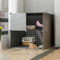 Metal Cat Cage Playpen, DIY, for Small and Medium Cats, Black, 75x75x73 cm
