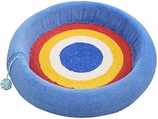 Cat Scratcher Bed House, Blue Deepened Simple Round Style