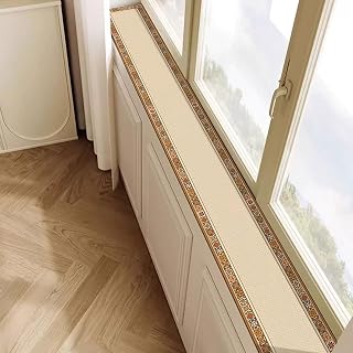 Vintage Window Sill Mat, Ultra Narrow Waterproof Pad for Cats, Dogs and Plants, Non-Slip, 28x59 Inch