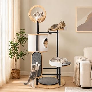 66 Inch Heavy-Duty Multi-Level Corner Cat Tree Climbing Frame