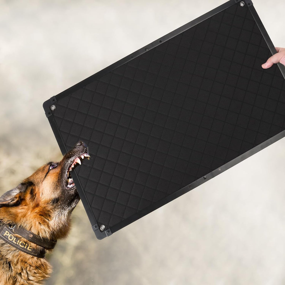 Gray chew-resistant waterproof dog crate pad lying flat