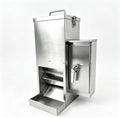 9 liter stainless steel automatic dog feeder with timer and lock mounted on a wall