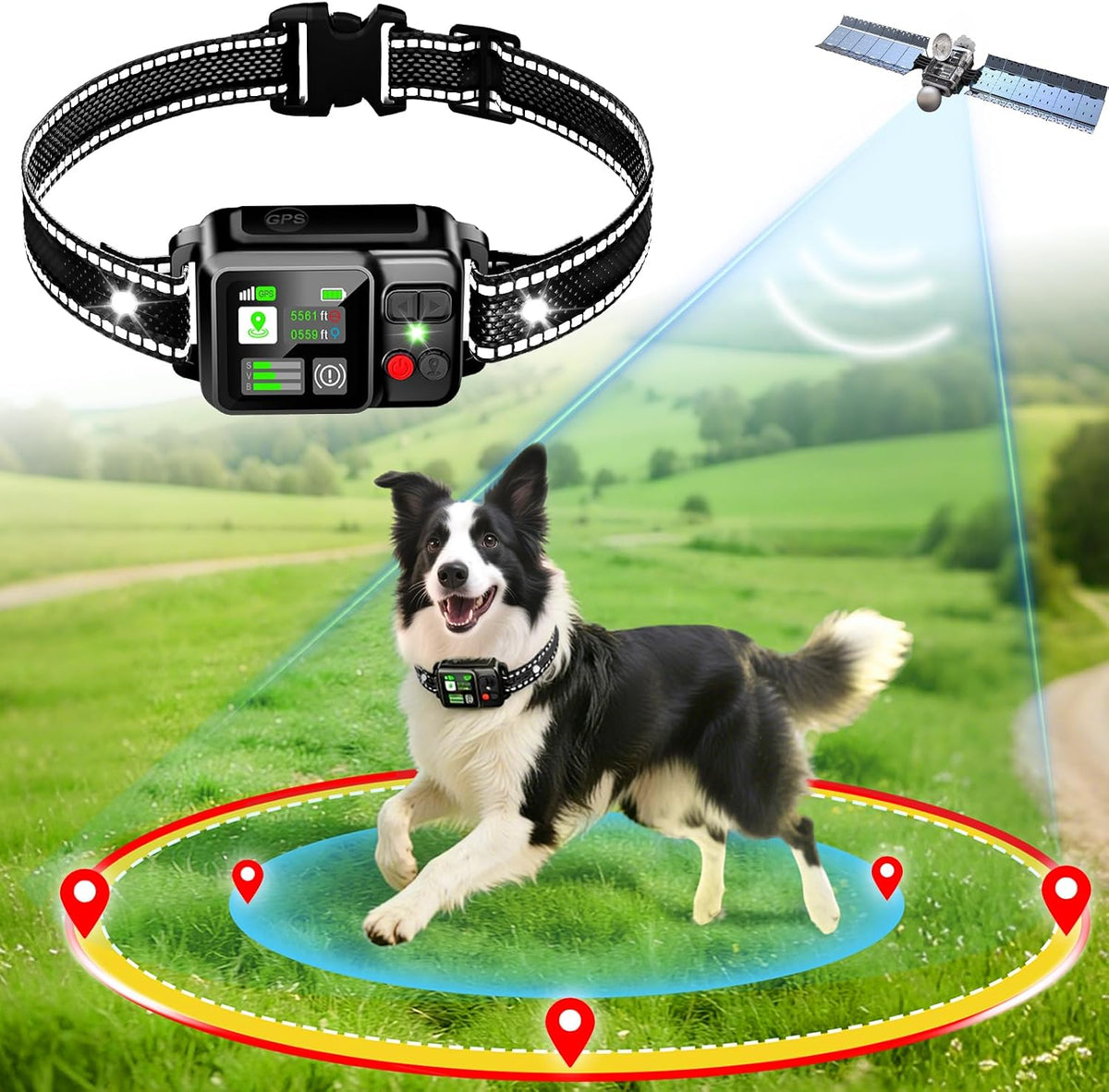 GPS wireless dog fence collar receiver with rechargeable battery and waterproof housing