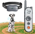 Grey wireless dog fence transmitter with remote and training collar