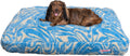 Blue swirl pattern reversible plush rectangular pet bed
