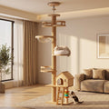 Adjustable floor-to-ceiling cat tower with bubble window and scratcher – view 3
