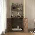 Cat Litter Box Enclosure Furniture, 65 Inch Large Hidden Cabinet with Sisal Scratcher for Self-Cleaning Litter Boxes, Rustic