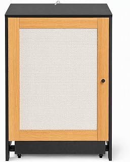Cat Litter Box Enclosure with Sisal Door, Hidden Kitty End Table, Black