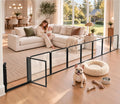 Extra wide metal and clear acrylic dog gate with walk-through door