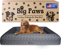 Charcoal gray cooling orthopedic memory foam dog bed with support border