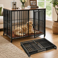 Foldable 42.3 inch dog crate furniture in a living room