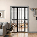 White full-height pressure mounted cat gate with door in a kitchen doorway – view 4