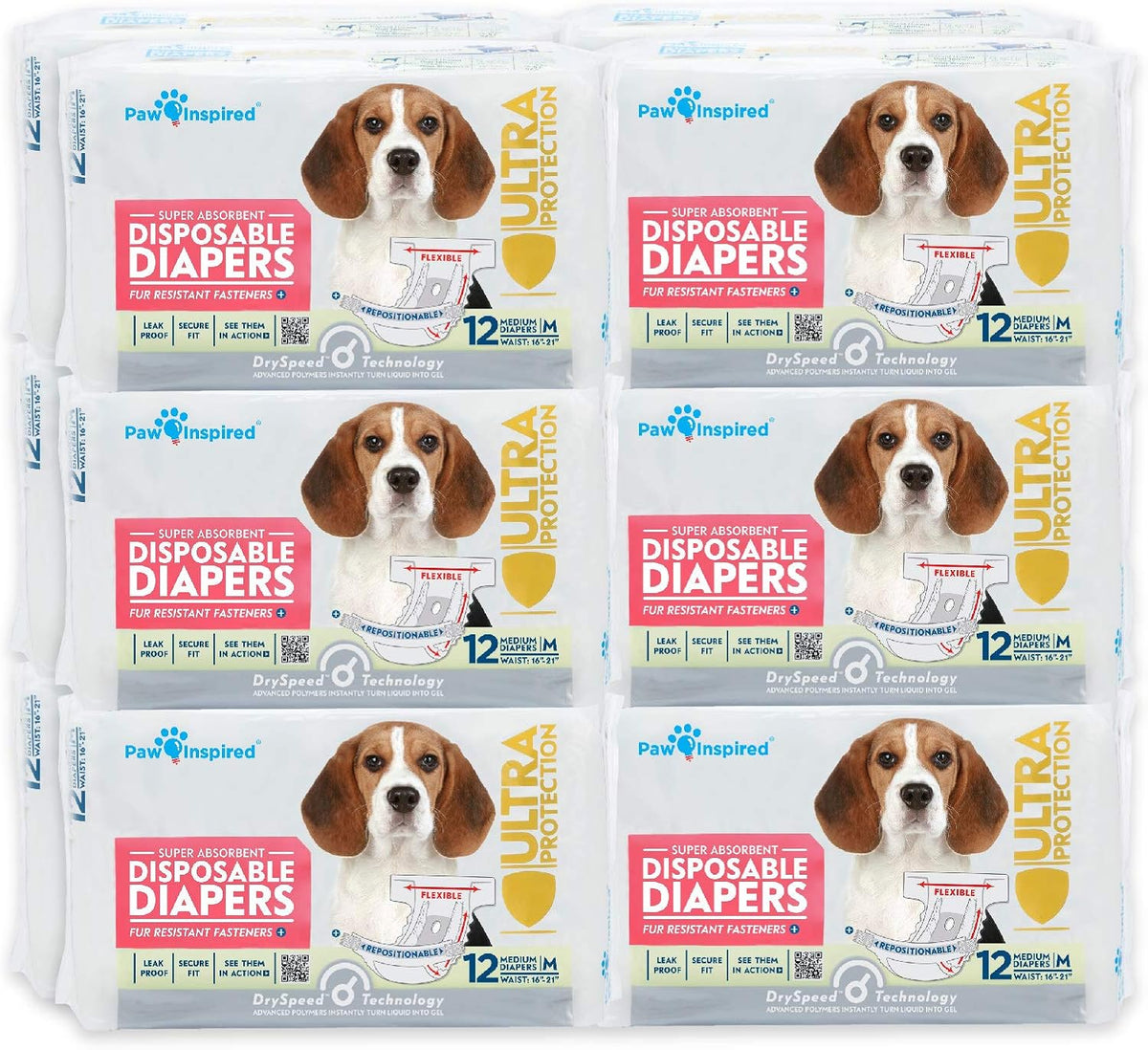 Pack of 144 disposable XL female dog diapers – view 2