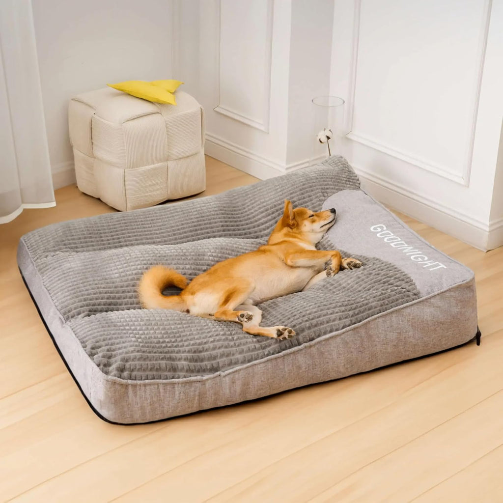 Brown plush cushion dog bed and crate mat – view 2