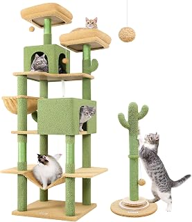Cactus Series Combination 76-Inch Tall Cat Tower for Indoor Cats with 30-Inch Scratching Post