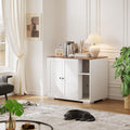 Cabinet enclosure for automatic litter box with power outlet and litter collector