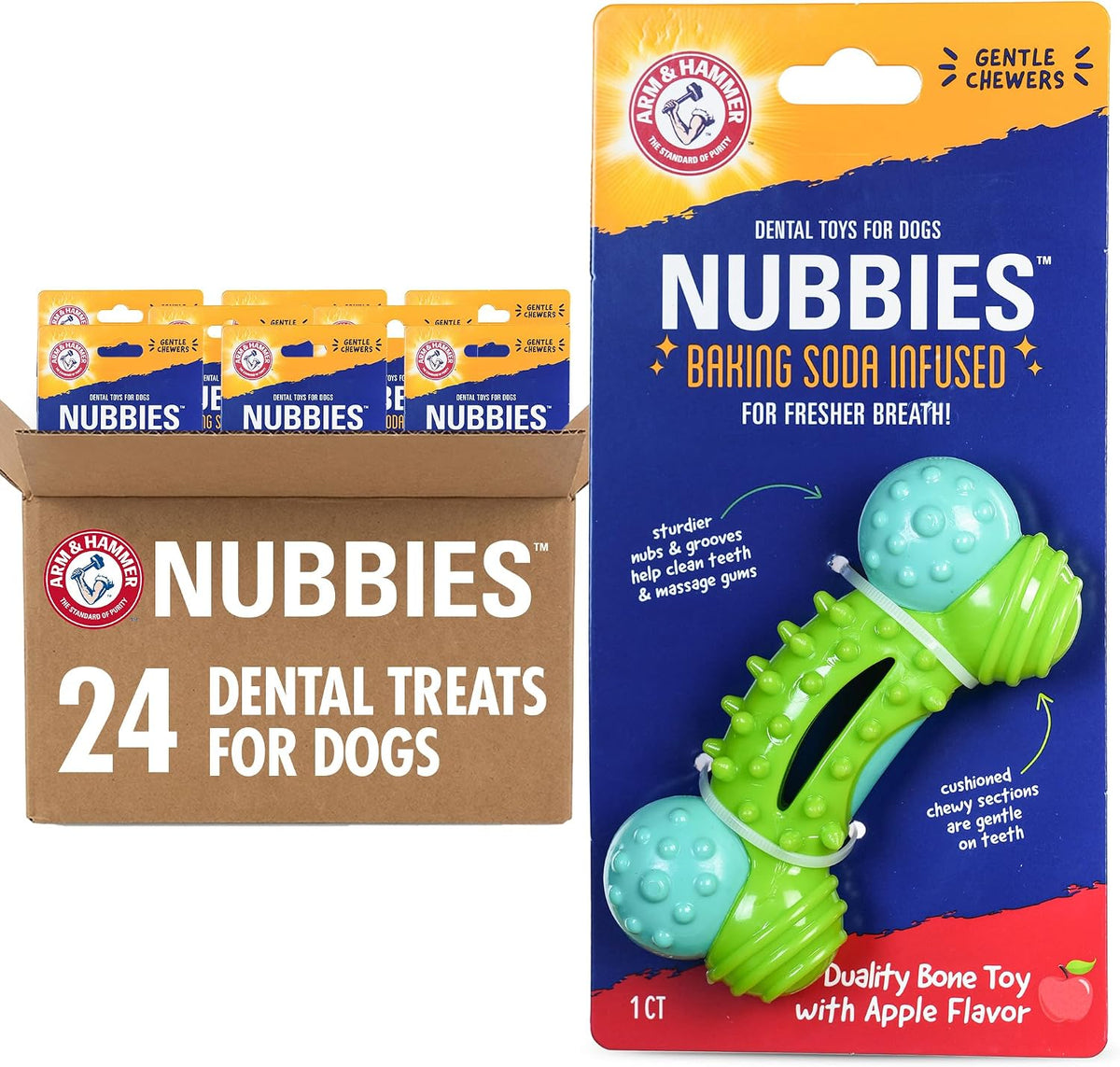 Dinosaur-shaped nylon dental chew toy for dogs with textured nubs, mint flavor – view 4