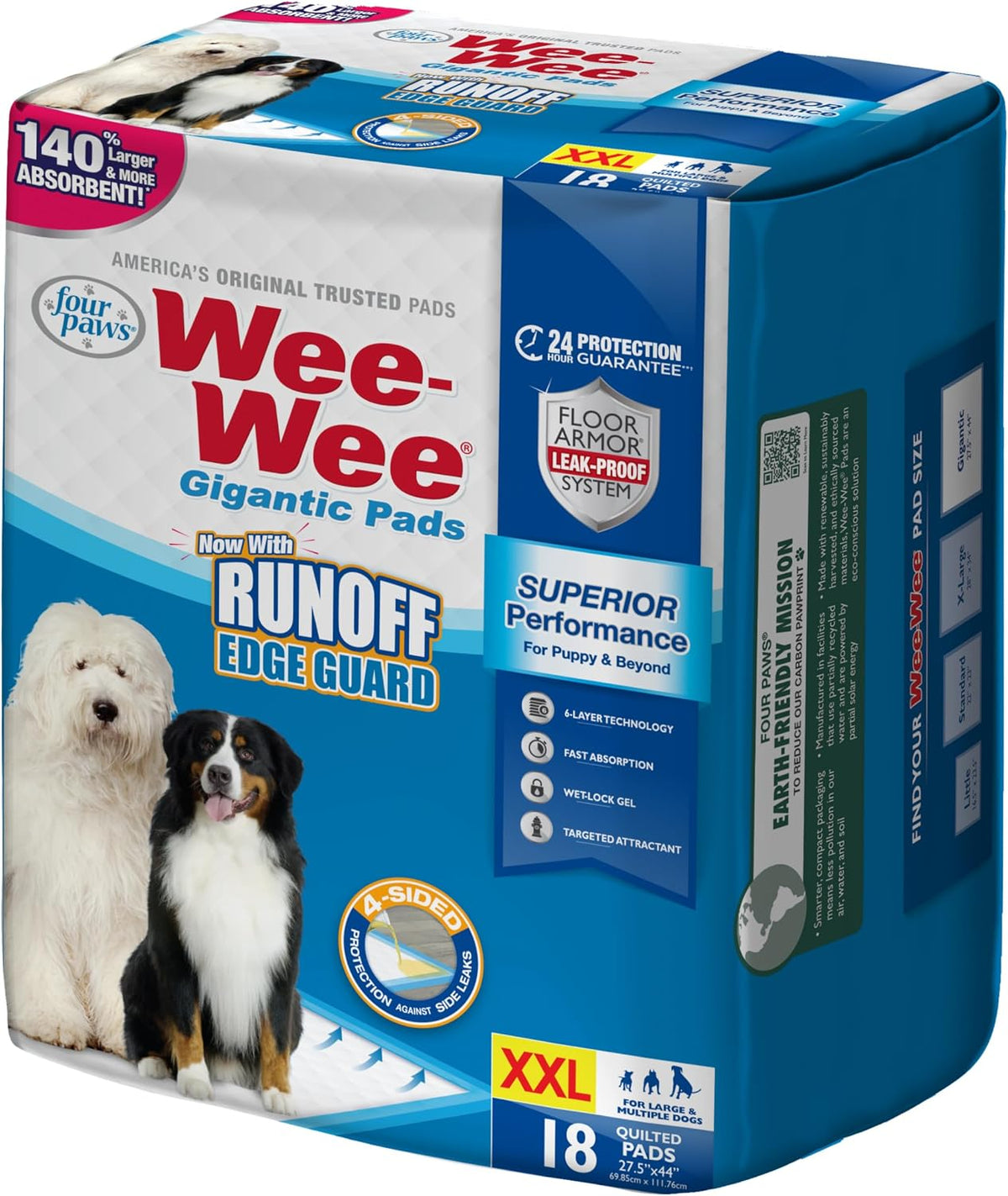 Gigantic 27.5 x 44 inch dog potty training pad spread on a floor – view 5