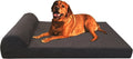 Espresso microsuede jumbo gel memory foam dog bed with side headrest pillow