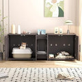 Cat Litter Box Enclosure for 2 Cats with Double Room and Large Storage, Wooden Washroom Furniture