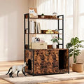 52-Inch Large Litter Box Enclosure with 2 Storage Shelves and Door