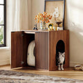 Walnut cabinet enclosure for an automatic self-cleaning litter box