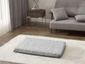 Gray orthopedic foam pet mattress with plush washable cover