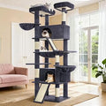 ABCPET 82 Inch Tall Heavy-Duty Multi-Level Large Cat Tree Tower, Dark Grey
