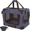 Grey extra large soft-sided pet carrier with litter box and bowls – view 5