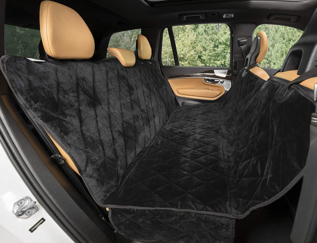 London Grey velvet hammock rear seat cover for dogs – view 3