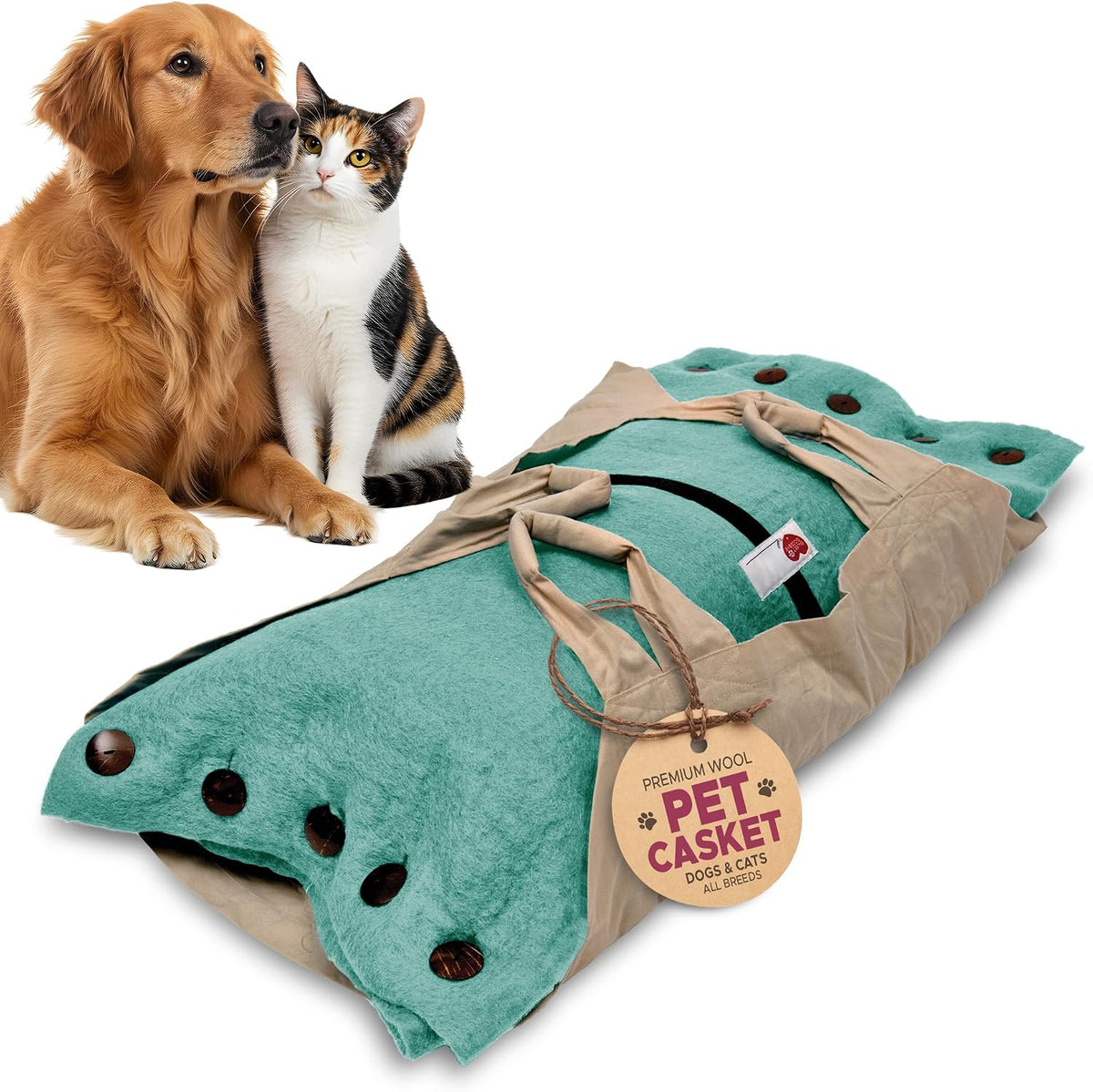 Lavender wool pet burial and cremation wrap kit, medium – view 3